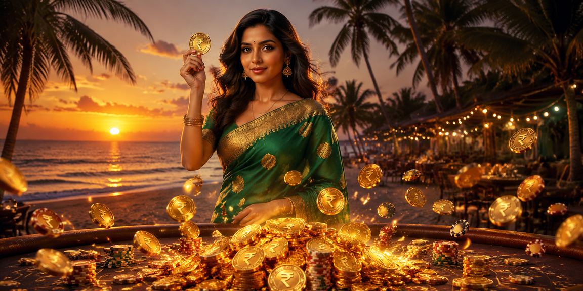 Andar Bahar card game on mobile with seaside background in Goa